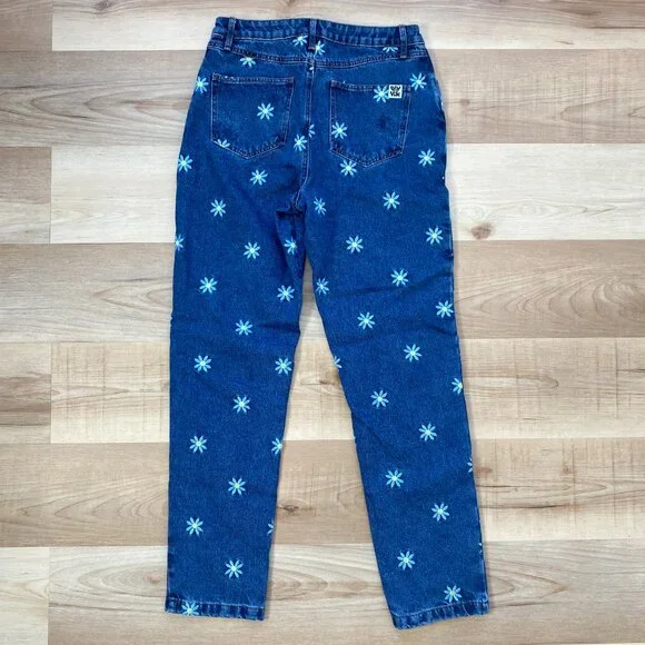 NWT Lucy & Yak Women's Daisy-Mae Embroidered Floral Jeans Size 30L Hippie Boho - Picture 2 of 10